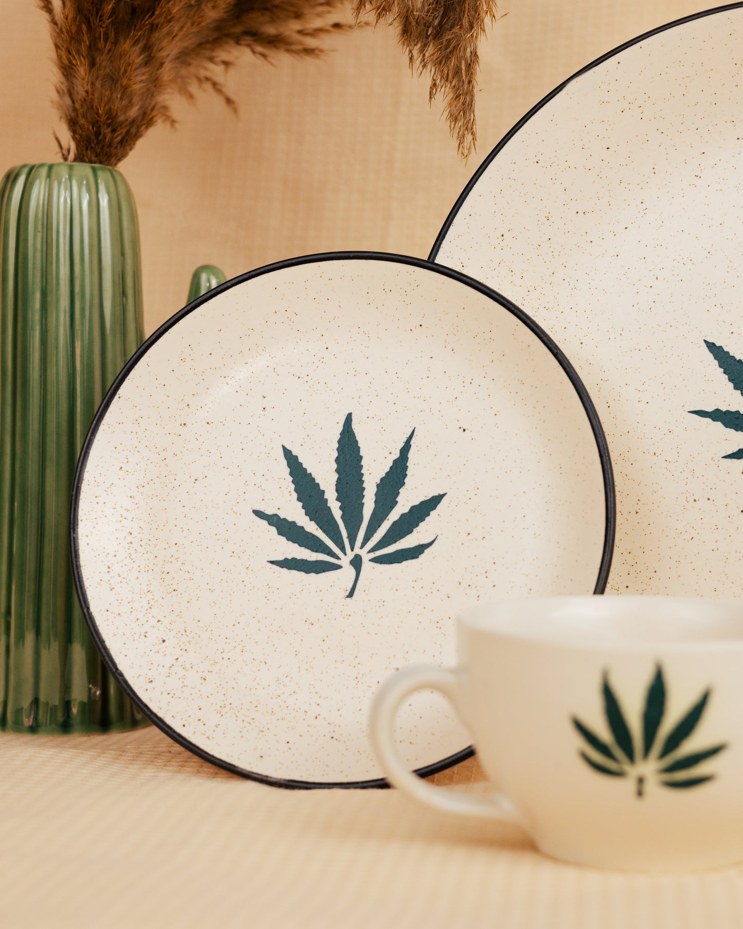 Herbal Impression Plates and Mugs Set