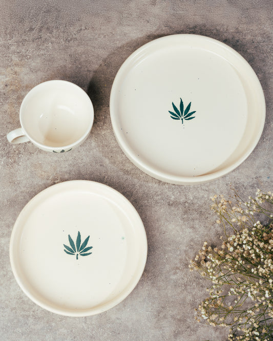 Herbal Impression Speckled Edged Plate Set