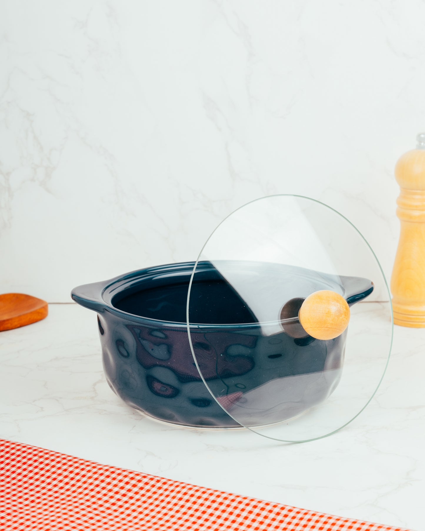 Midnight Dimple Ceramic Serving Bowl