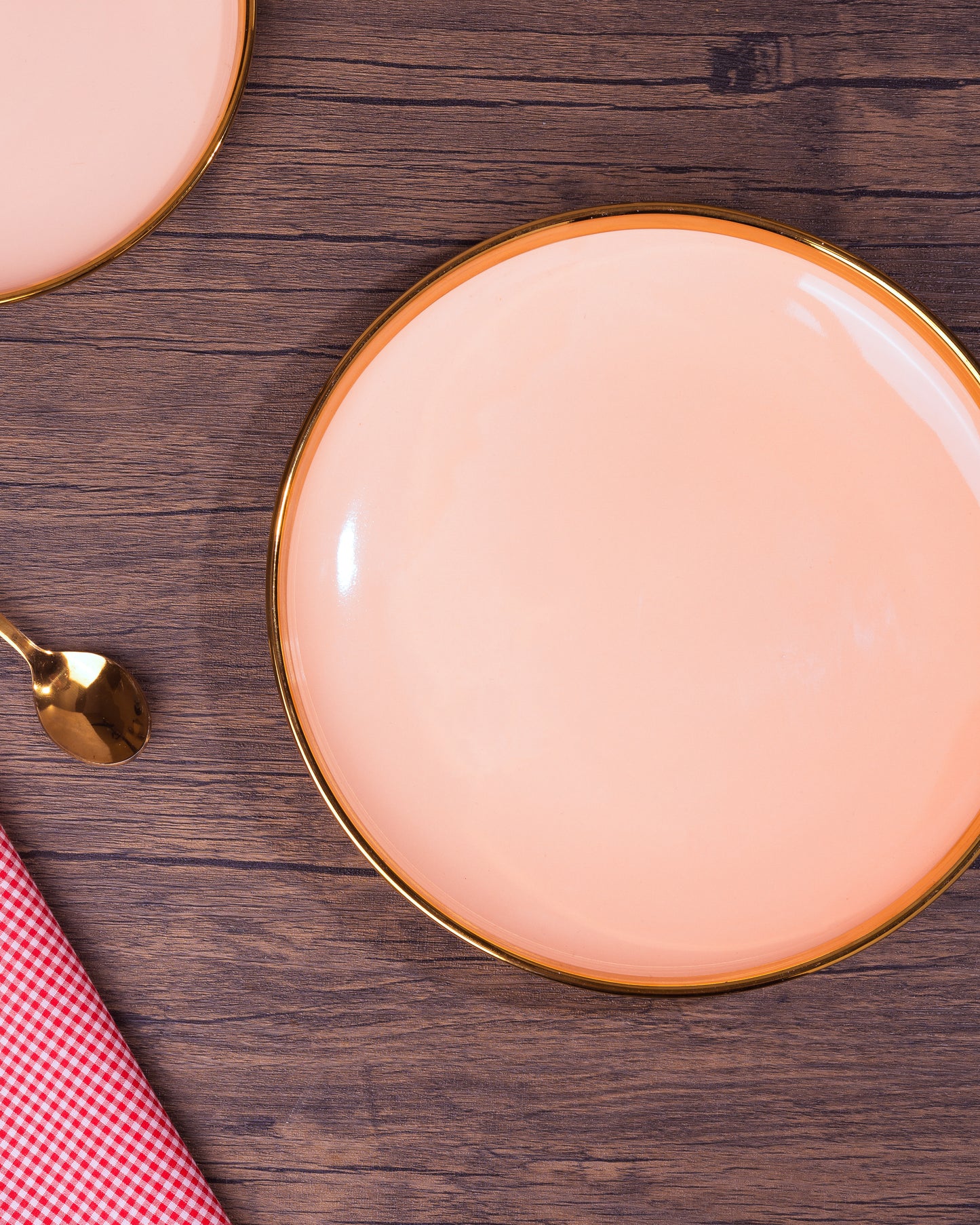 Blush Gold Rim Plate Set