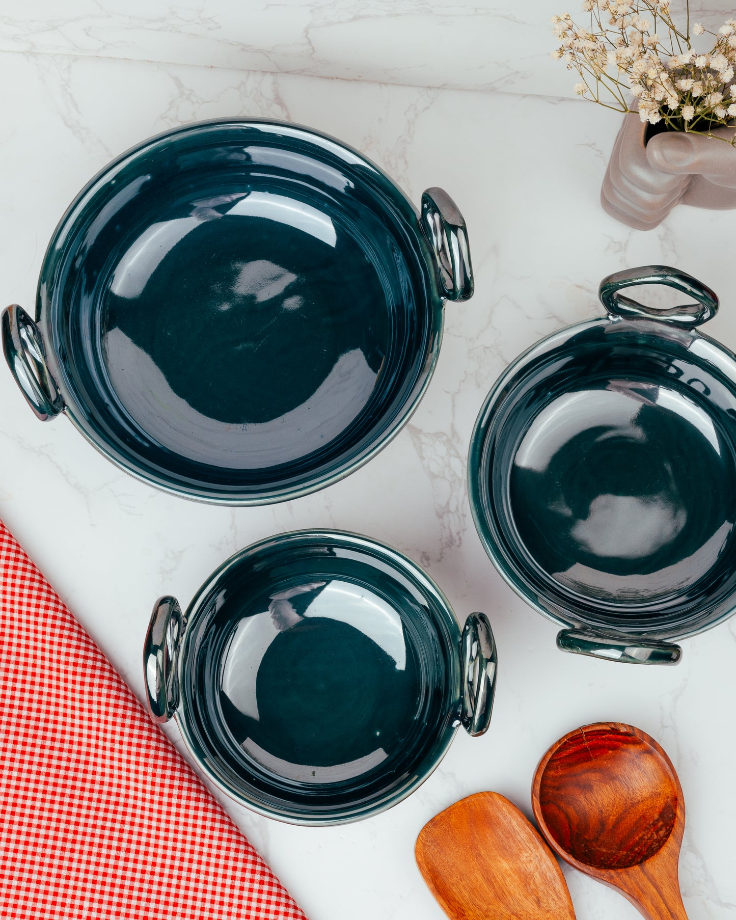 Gloss Glaze Kadhai Serving Bowls