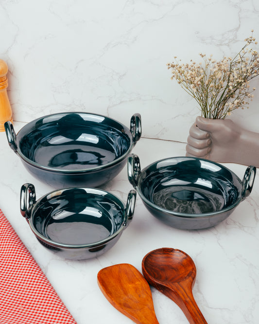 Gloss Glaze Kadhai Serving Bowls