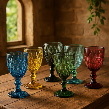 Vintage Etched Crystal Chalice Wine Glass